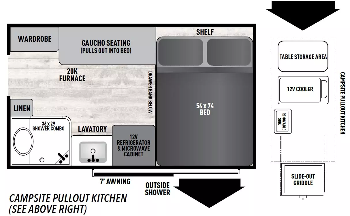 Viking Camping Trailers 12.0 TD PRO Floorplan